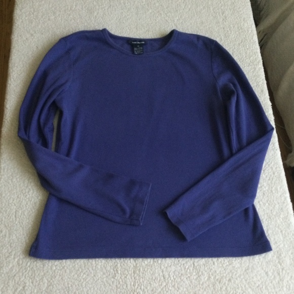 Vintage Y2K Limited Long Sleeve Tee Purple Cotton 90s - Sz Medium - Picture 5 of 8